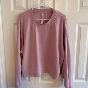 Lulumon Softstreme Perfectly Oversized Cropped Crew Champagne pink size 12